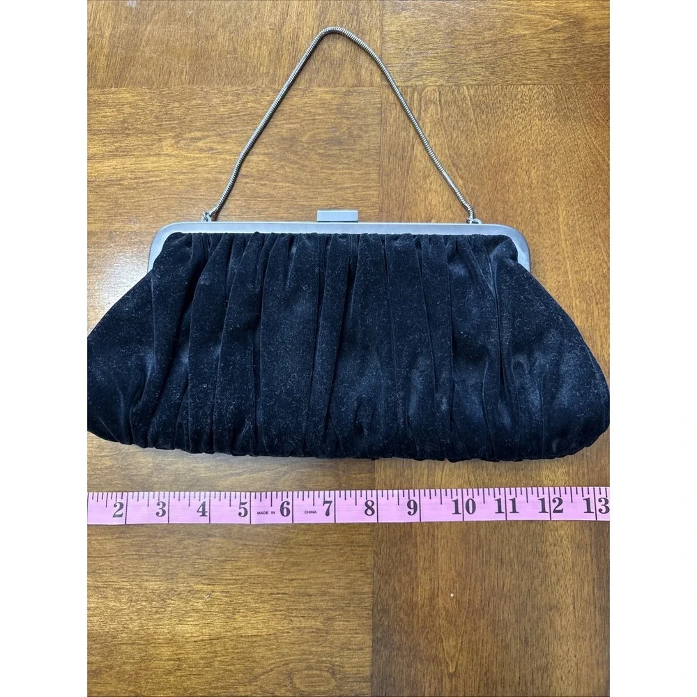 Mary Kay Evening Handbag Black Velvet Chain Clutch Purse‎ Satchel Bag